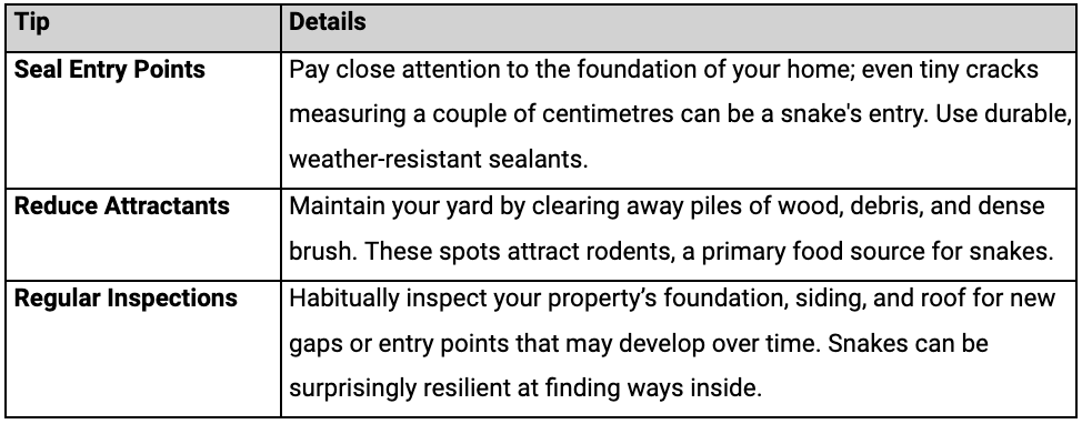 Image of home maintenance tips for snake prevention